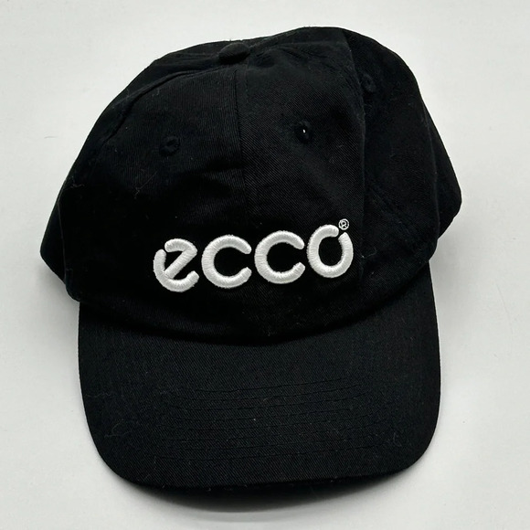 Ecco Black White Ball Cap Hat Adjustable Baseball - Picture 1 of 3